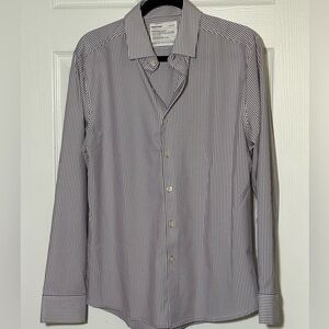 Ministry of Supply Men’s Aero Zero Sports Burgundy Striped Shirt